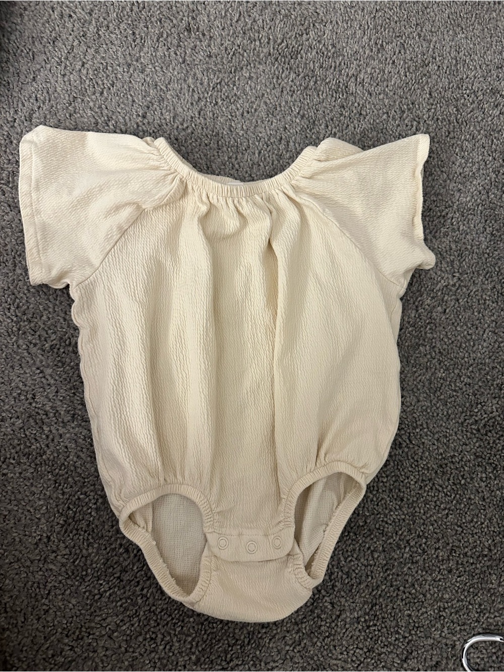 Cream Short-Sleeve Baby Onesie